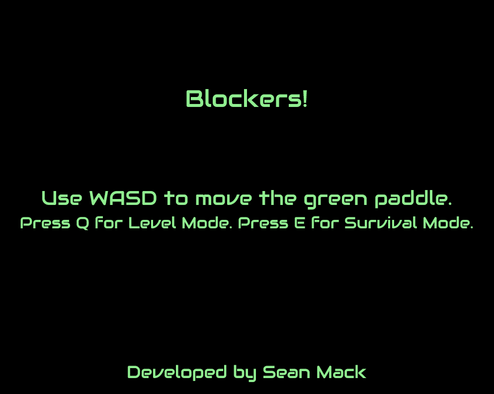 Blockers Main Menu Blockers Main Menu